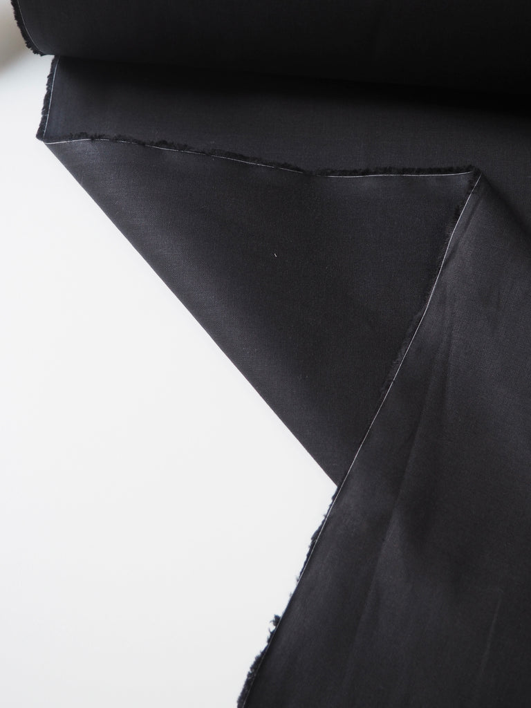 Black Cotton/Linen Shirting