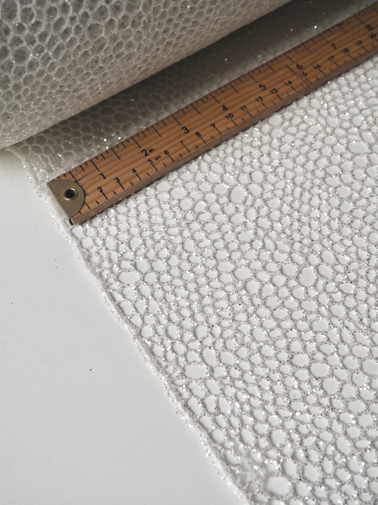 White Bubble Glitter Guipure Lace