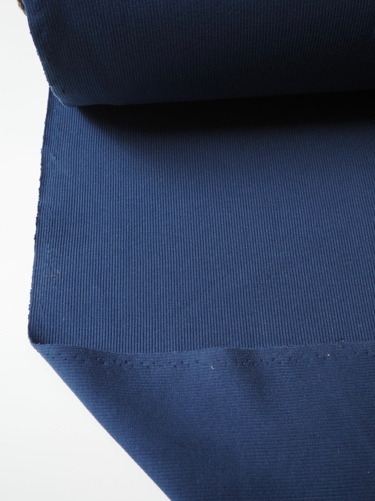 Dark Blue Cotton 2x2 Rib Jersey