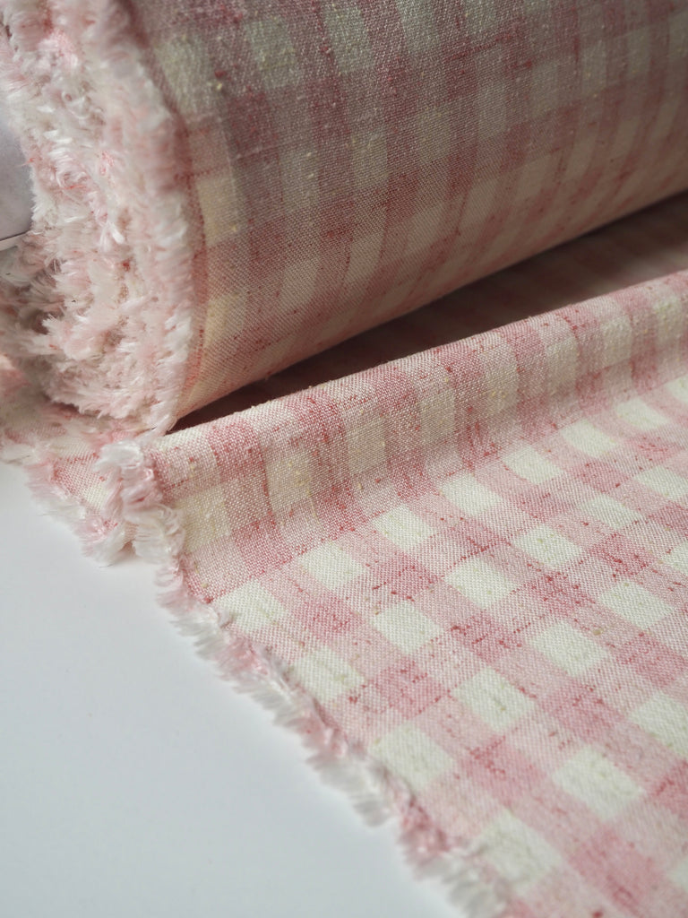 Pink Check Cotton Blend