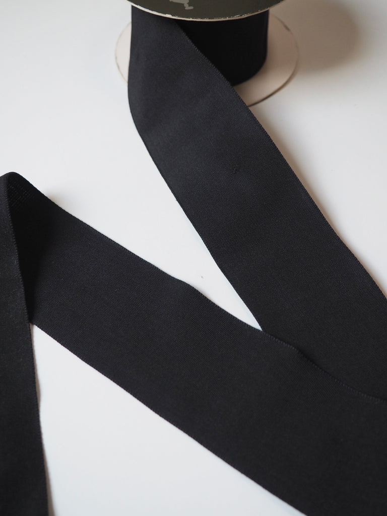 Black Silk Grosgrain Ribbon 50mm