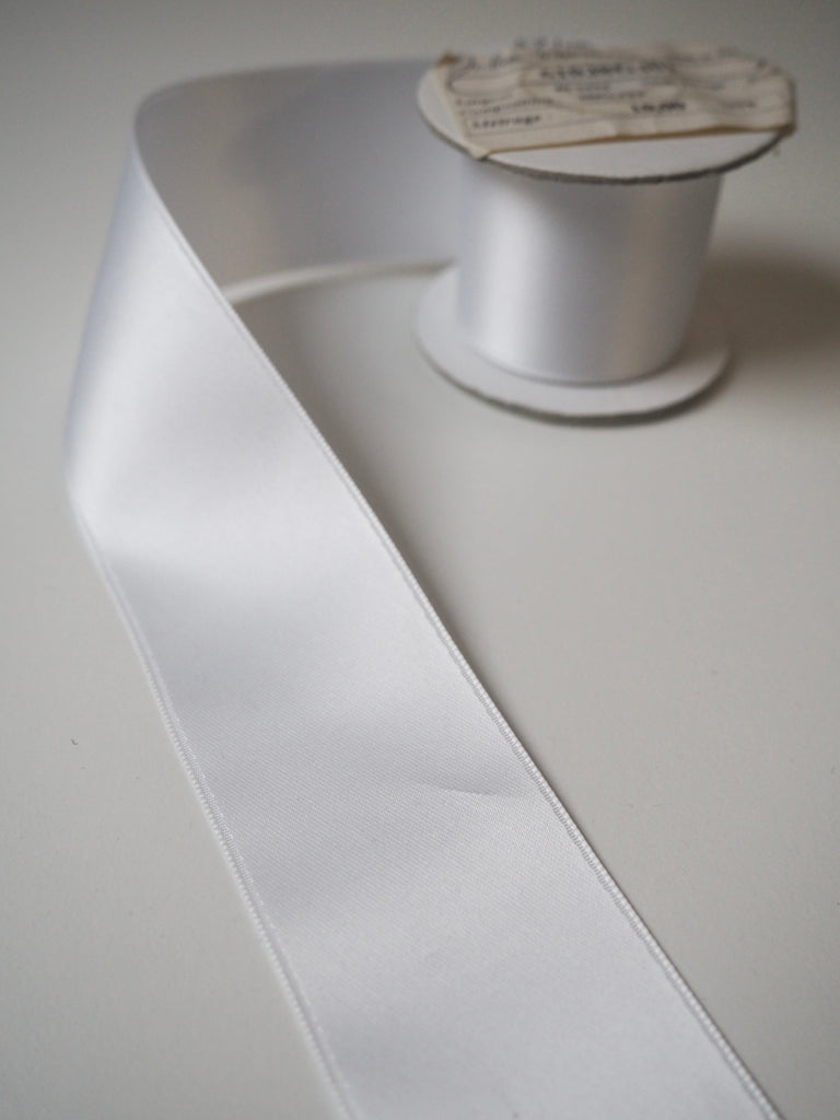 White Double-Faced Satin Ribbon 40mm