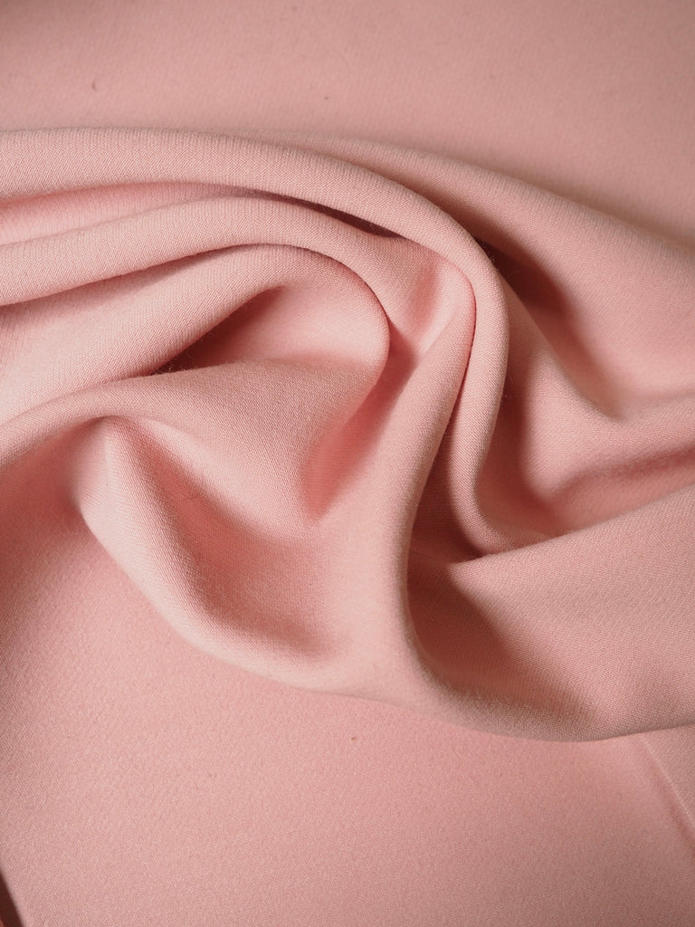 Powder Pink Fleece-backed Wool Crepe
