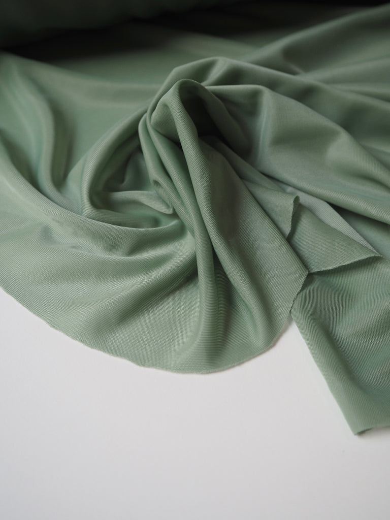 Sage Satin Light Interlock Jersey