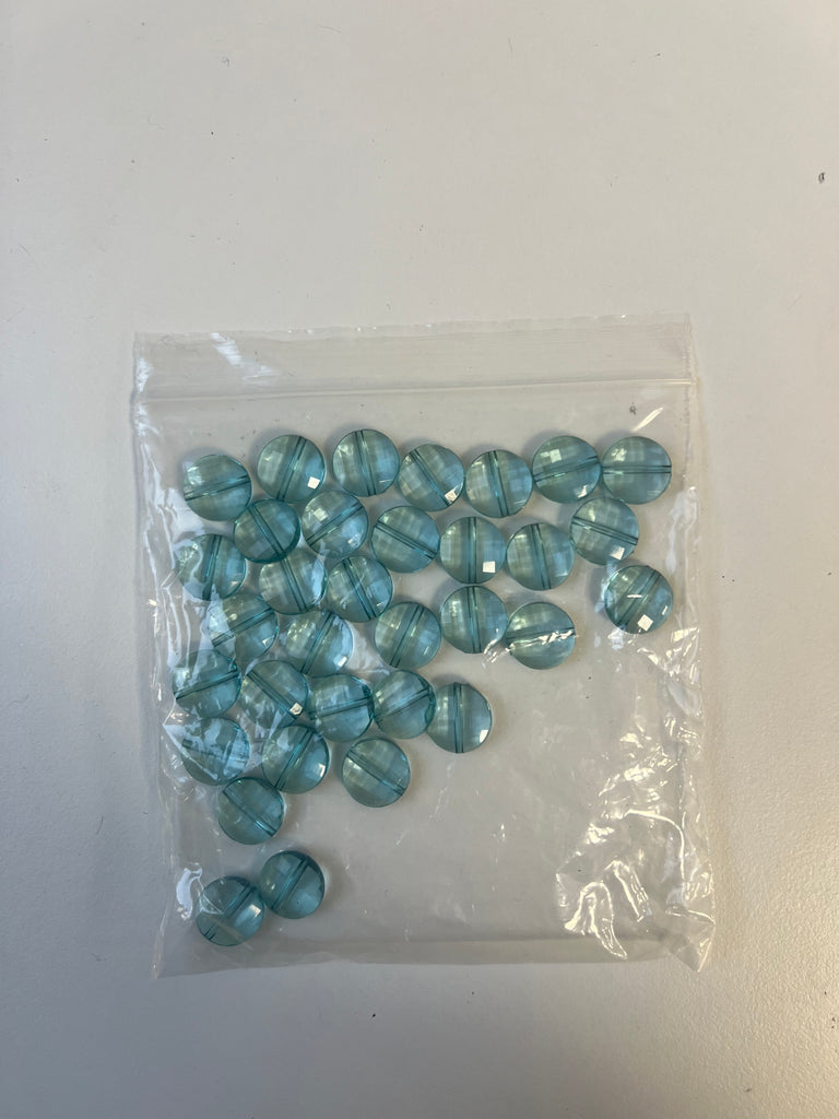 Flat Teal Beads 22g