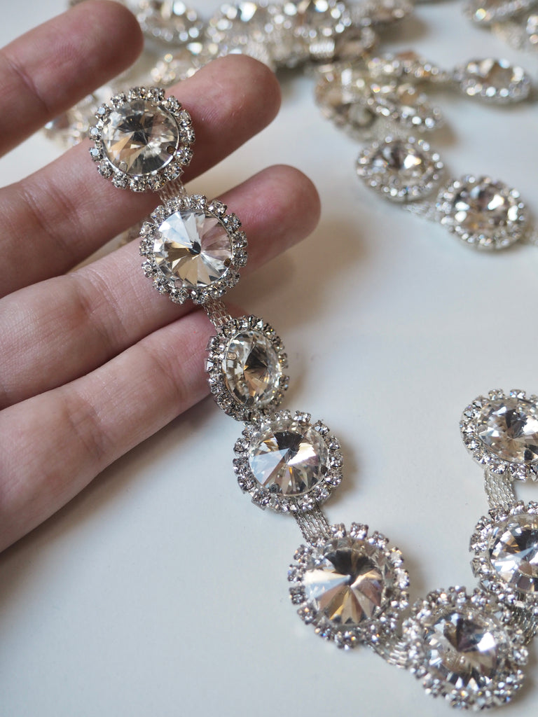 Silver Crystal Circle Trim 18mm