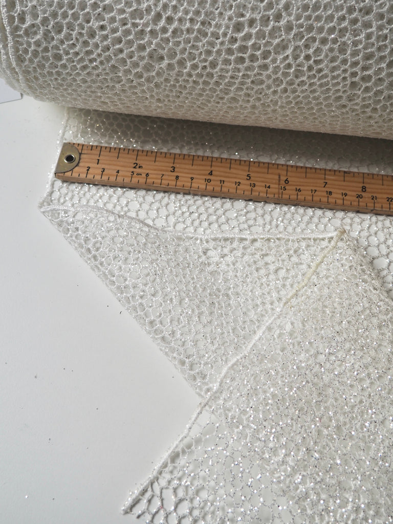 White Bubble Glitter Guipure Lace