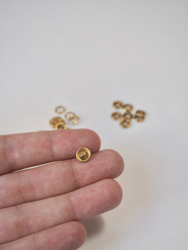 Small Gold Press Studs 8mm
