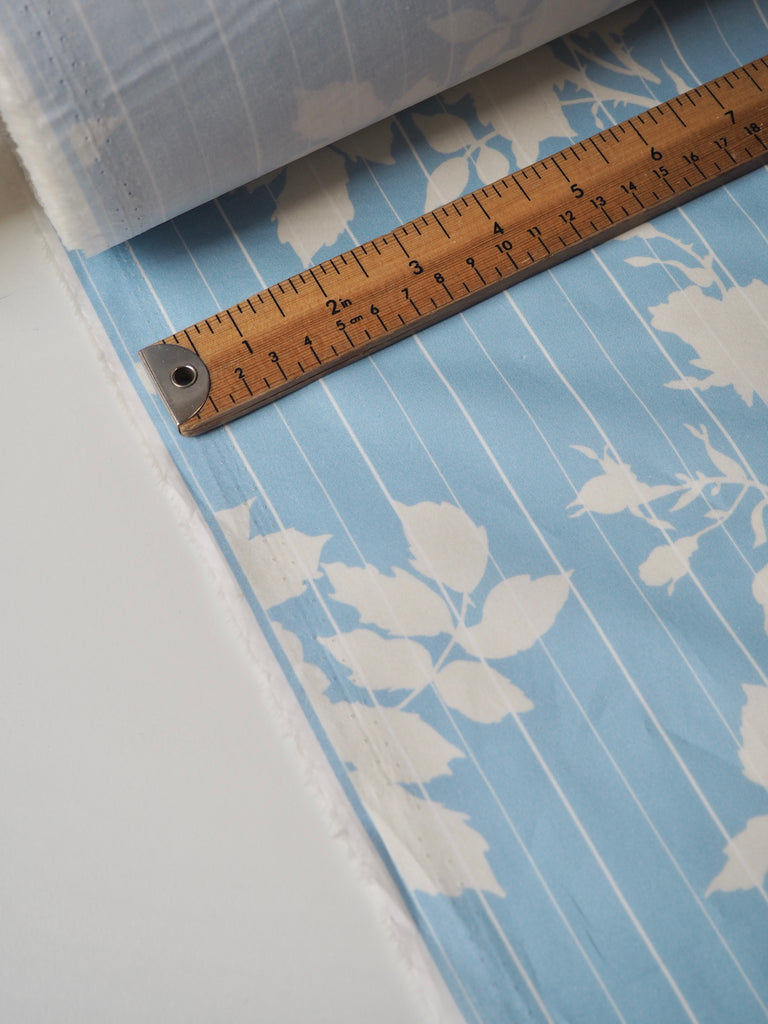 White Rose Stripe Light Cotton Poplin