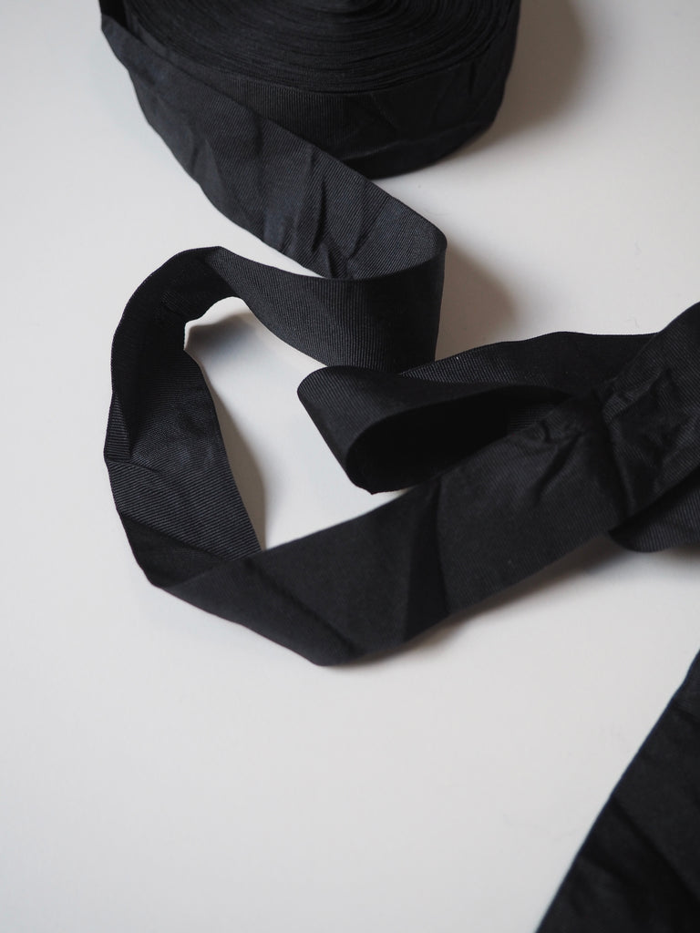 Black Silk Grosgrain Ribbon 25mm