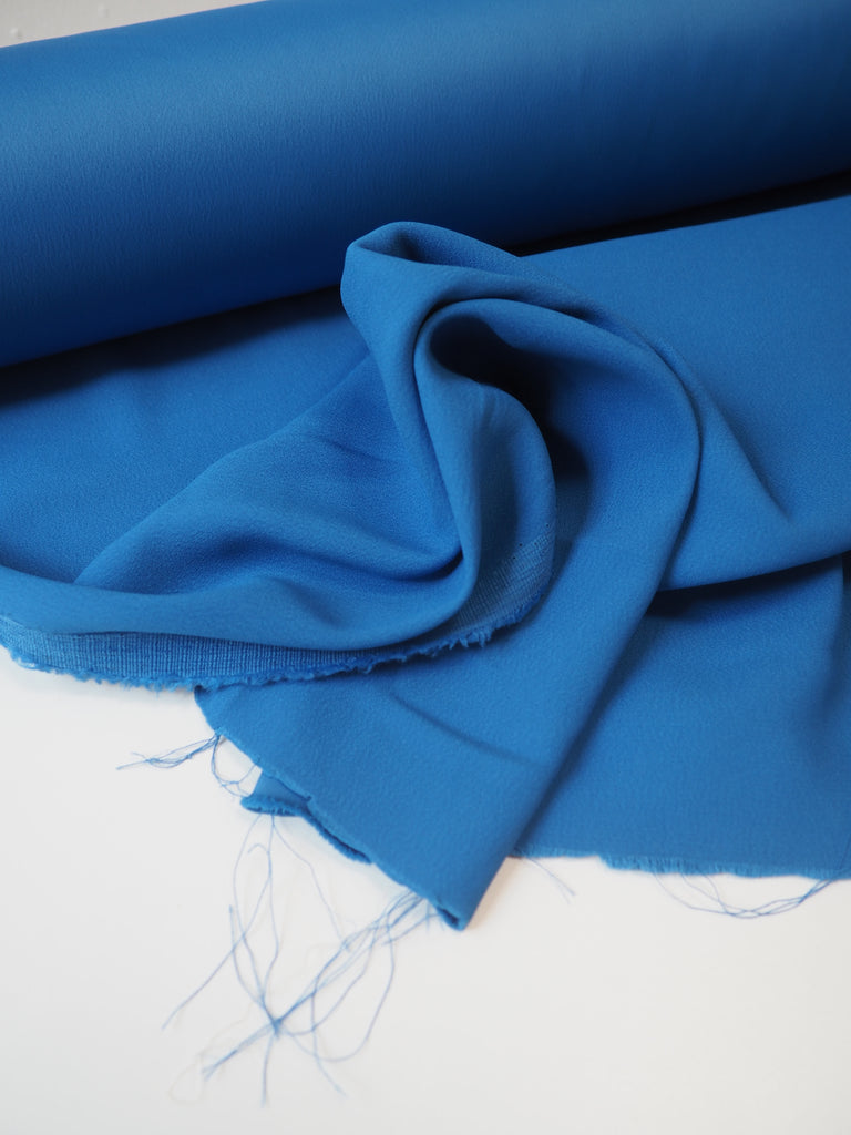 Cobalt Viscose/Acetate Crepe-Backed Satin