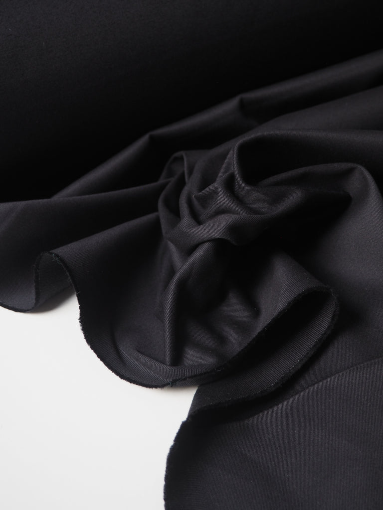 Black Stretch Cotton Twill 255gsm