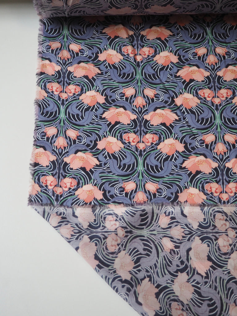 Liberty Blue Tulip Swirl Tana Cotton Lawn