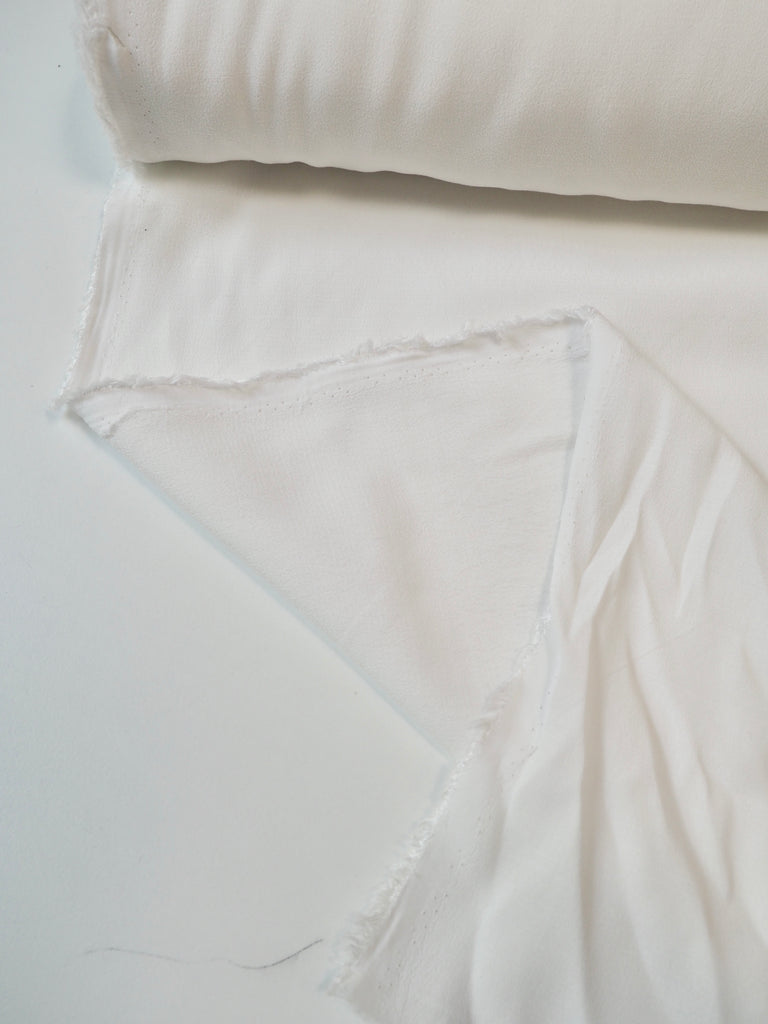 White Lightweight Viscose Crepe