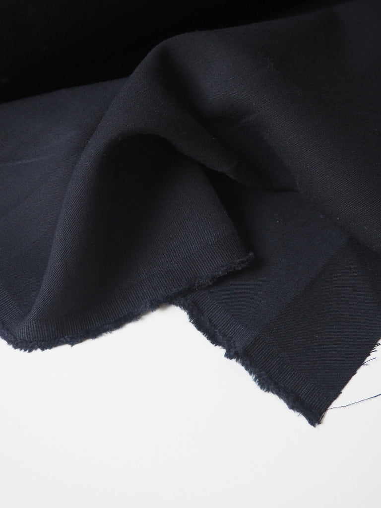 Navy Stretch Double Wool Twill