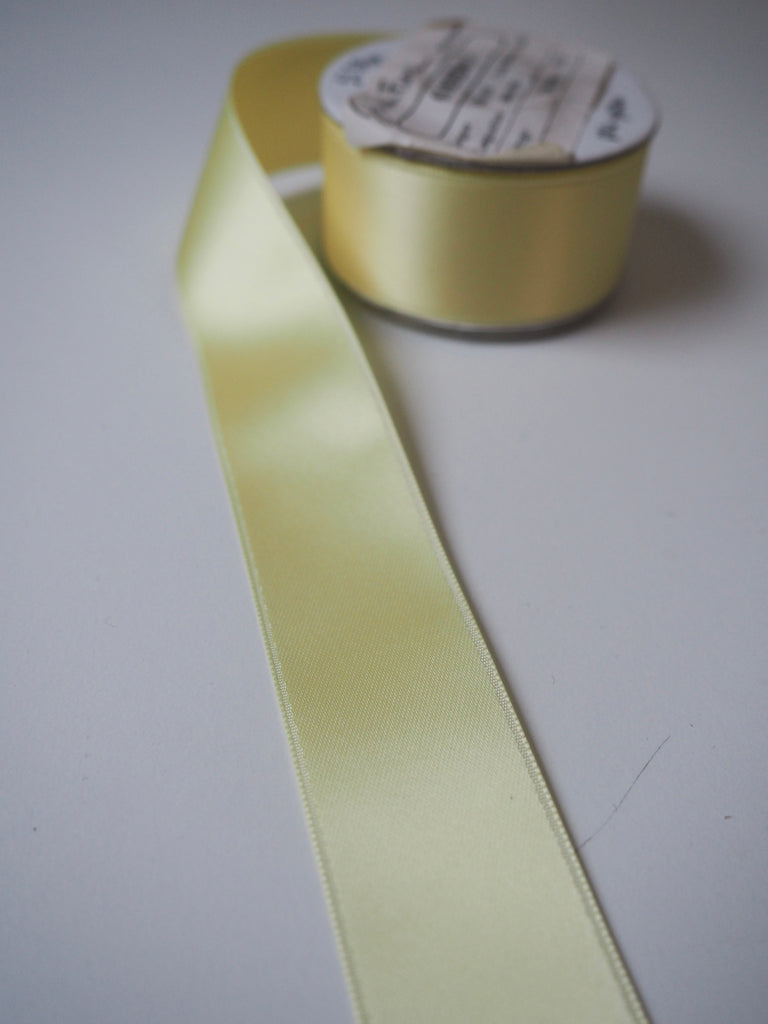 Pale Yellow Double Faced Satin Ribbon 25mm
