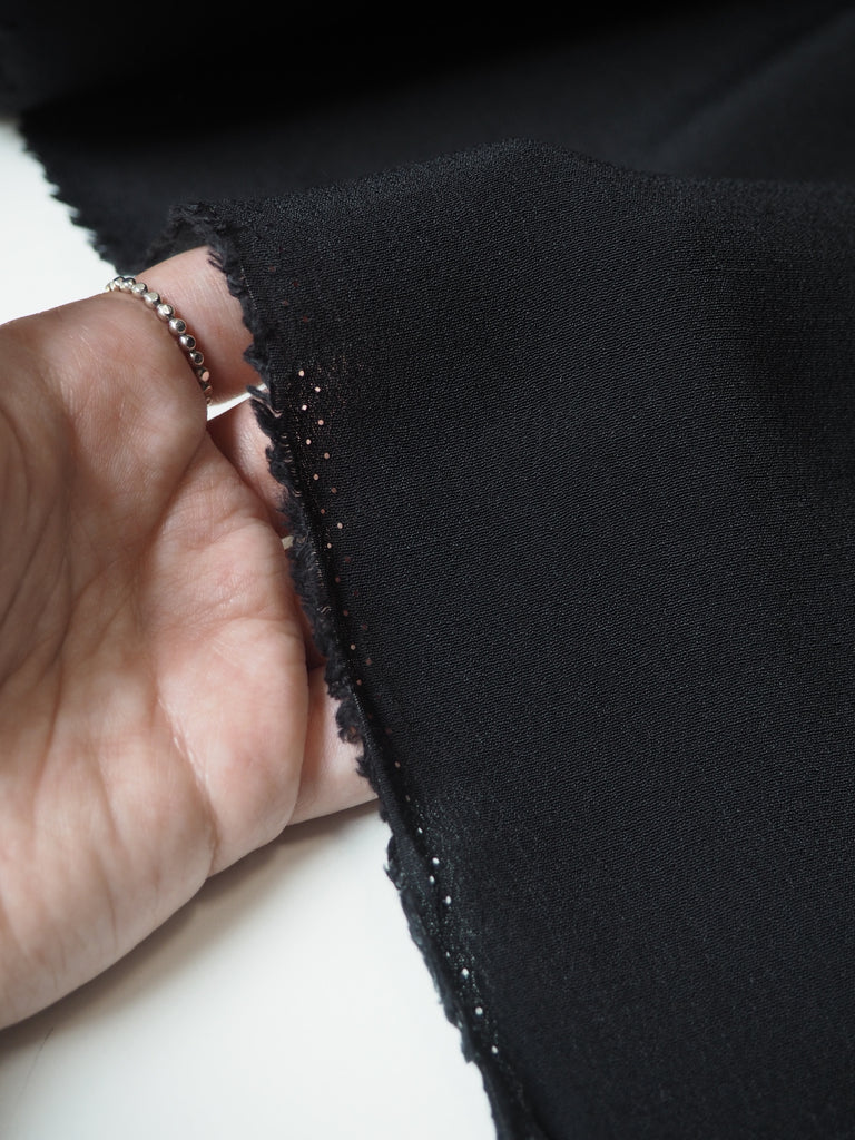 Black Lightweight Viscose Crepe