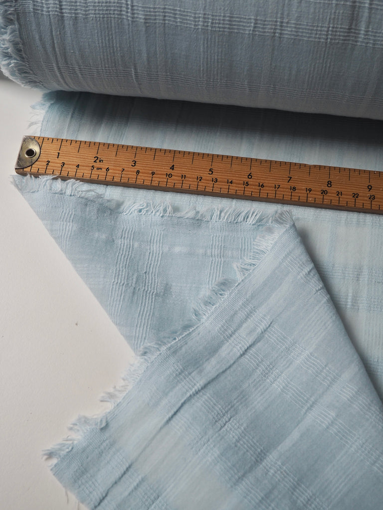 Sky Blue Check Cotton Voile