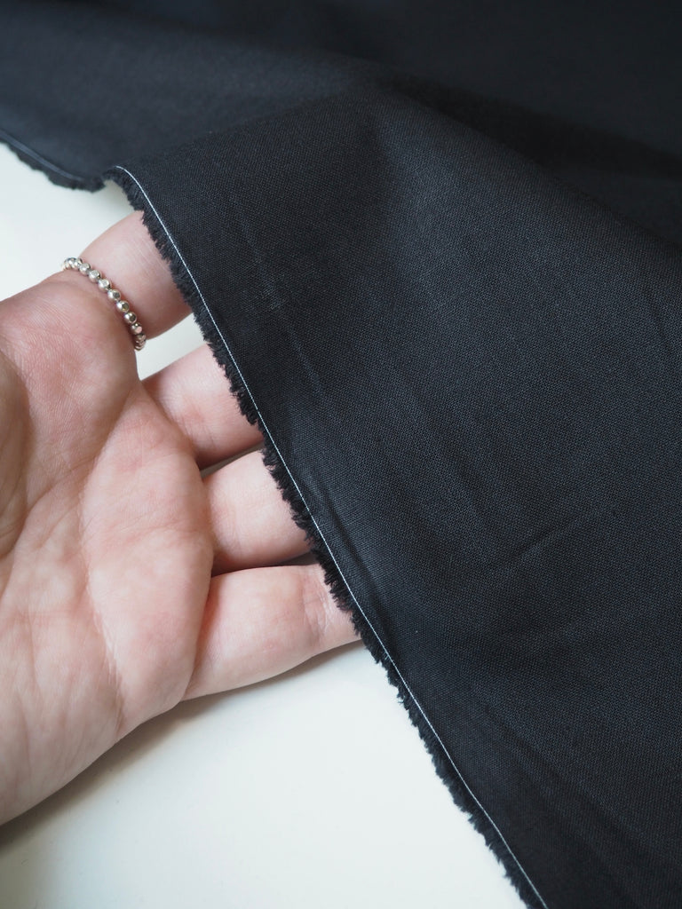 Black Cotton/Linen Shirting