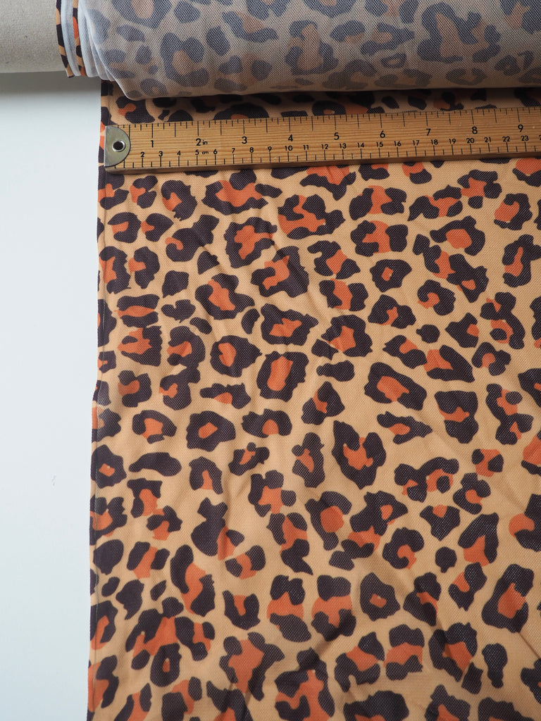 Orange Leopard Stretch Mesh