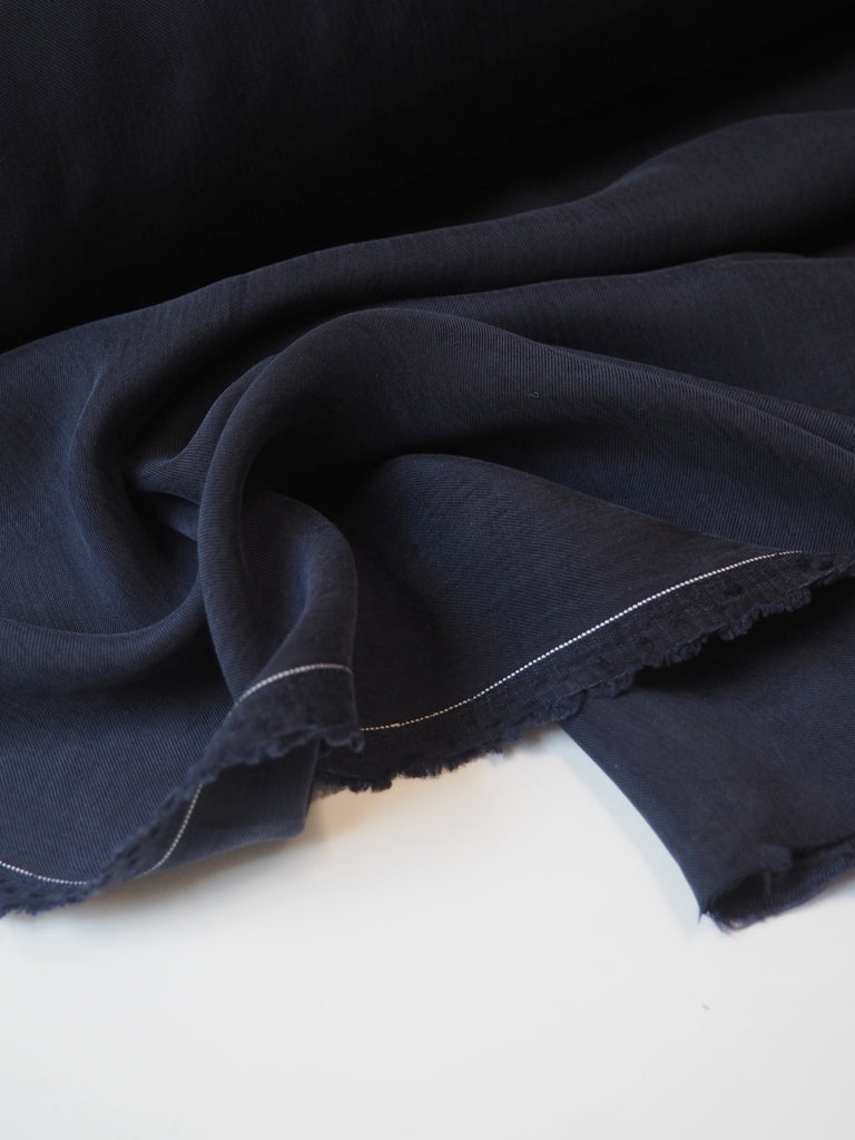 Navy Cupro Twill