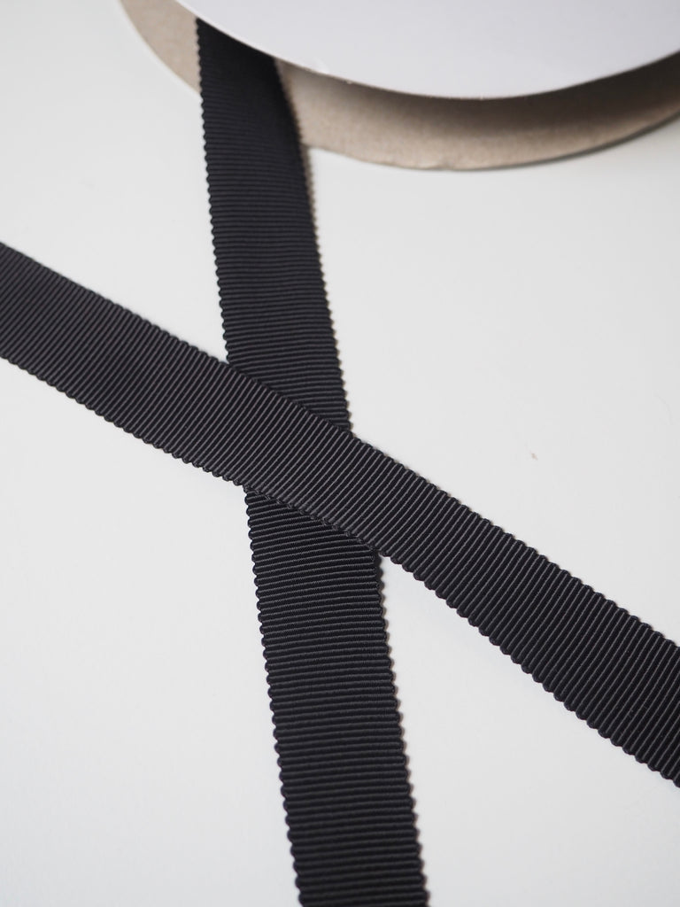 Mokubu Black Grosgrain Ribbon 15mm