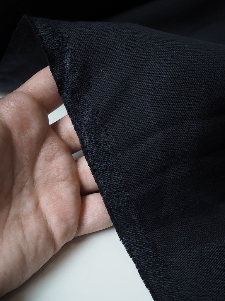 Navy Viscose/Linen Satin