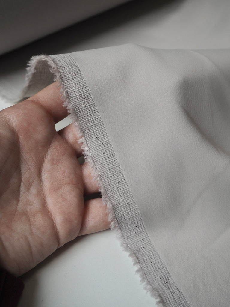 Light Grey Stretch Viscose/Acetate Crepe-Backed Satin