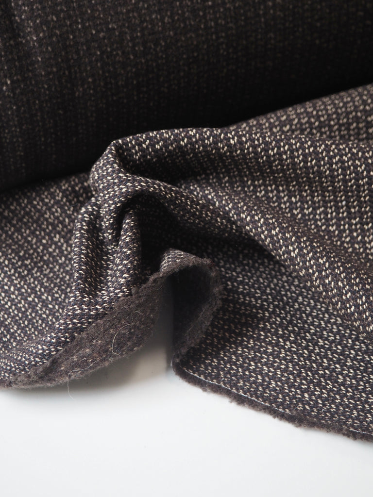 Brown Wool/Cotton Jacquard
