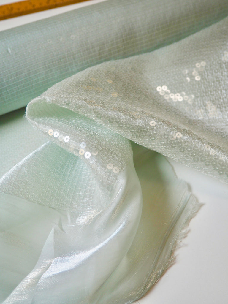 Sea Glass Iridescent Sequin Organza