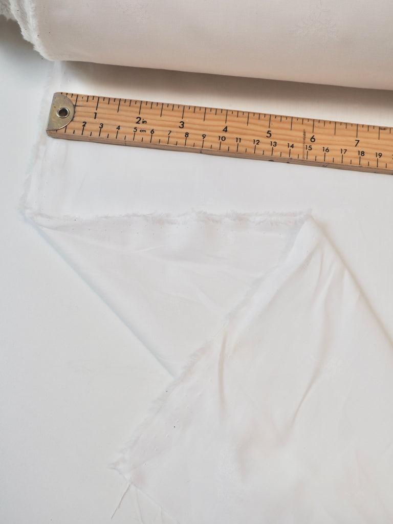 Liberty White Leafy Cotton Jacquard