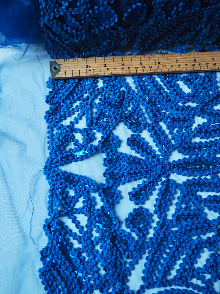 Sapphire Bouclé Sequin Tulle