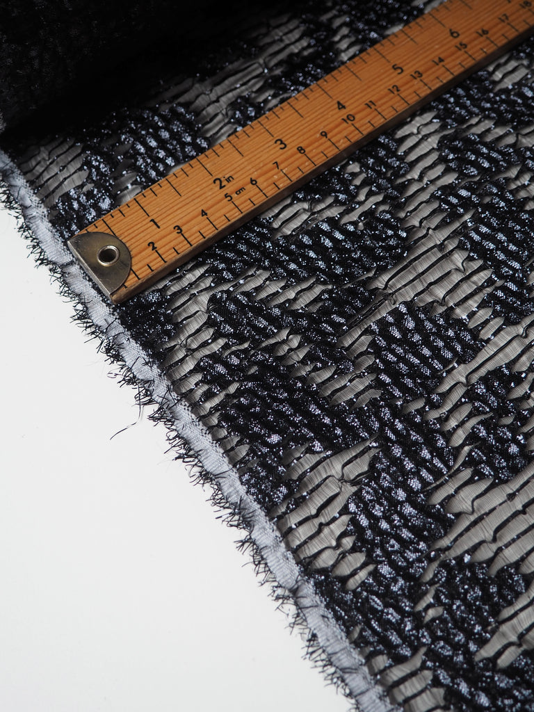 Midnight Metallic Organza Jacquard