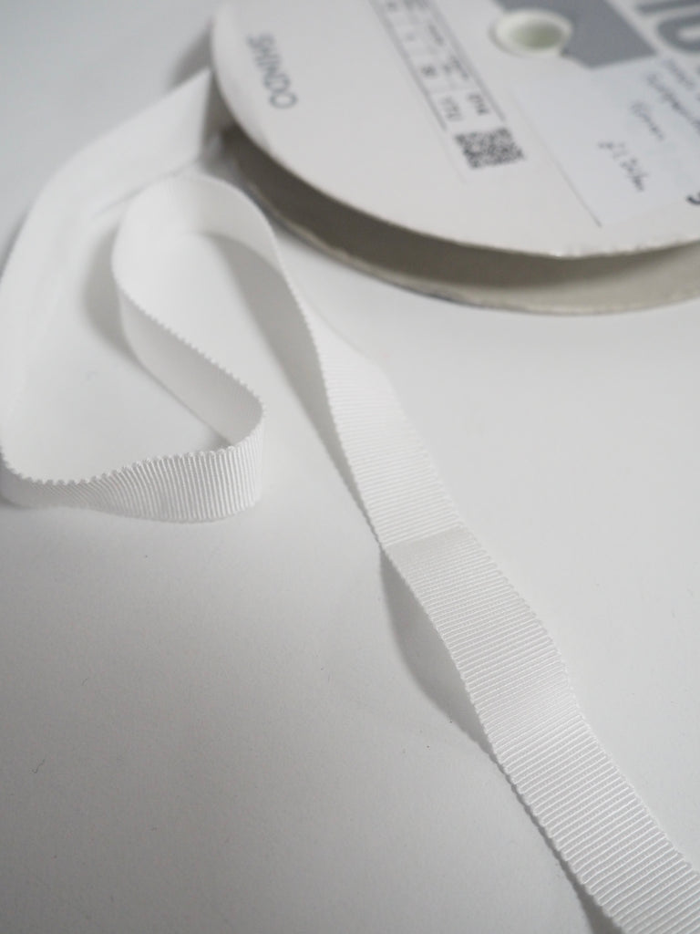 Shindo White Grosgrain Ribbon 15mm