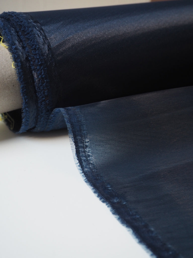 Navy Gloss Heavy Organza
