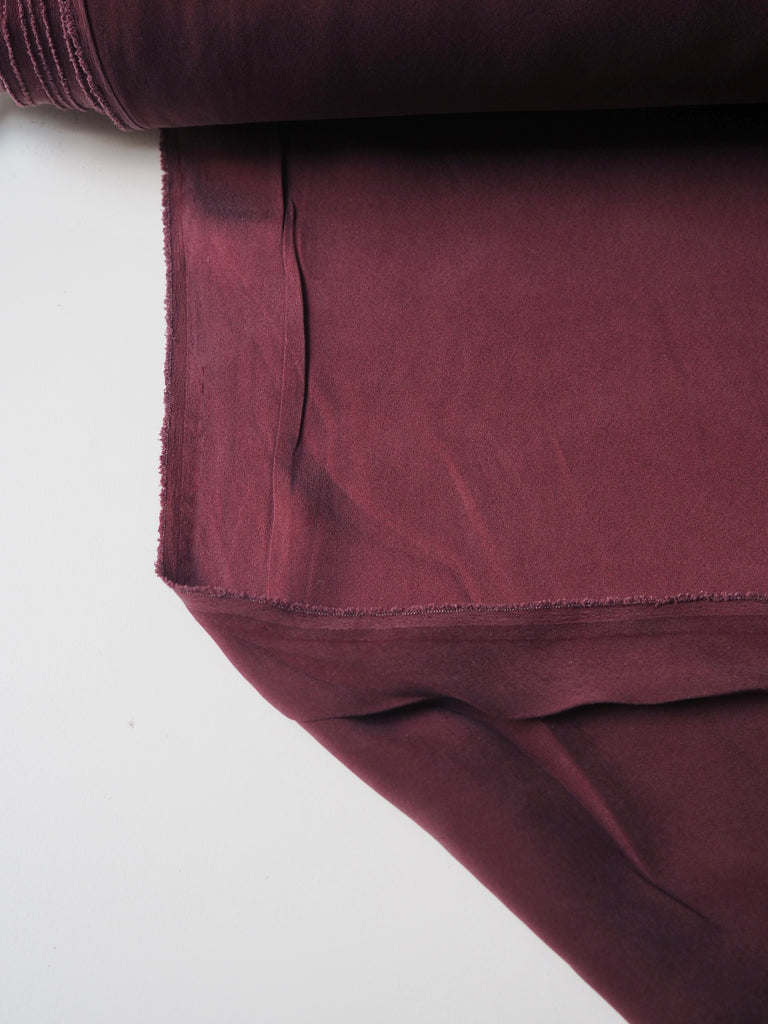 Burgundy Stretch Washed Silk Satin