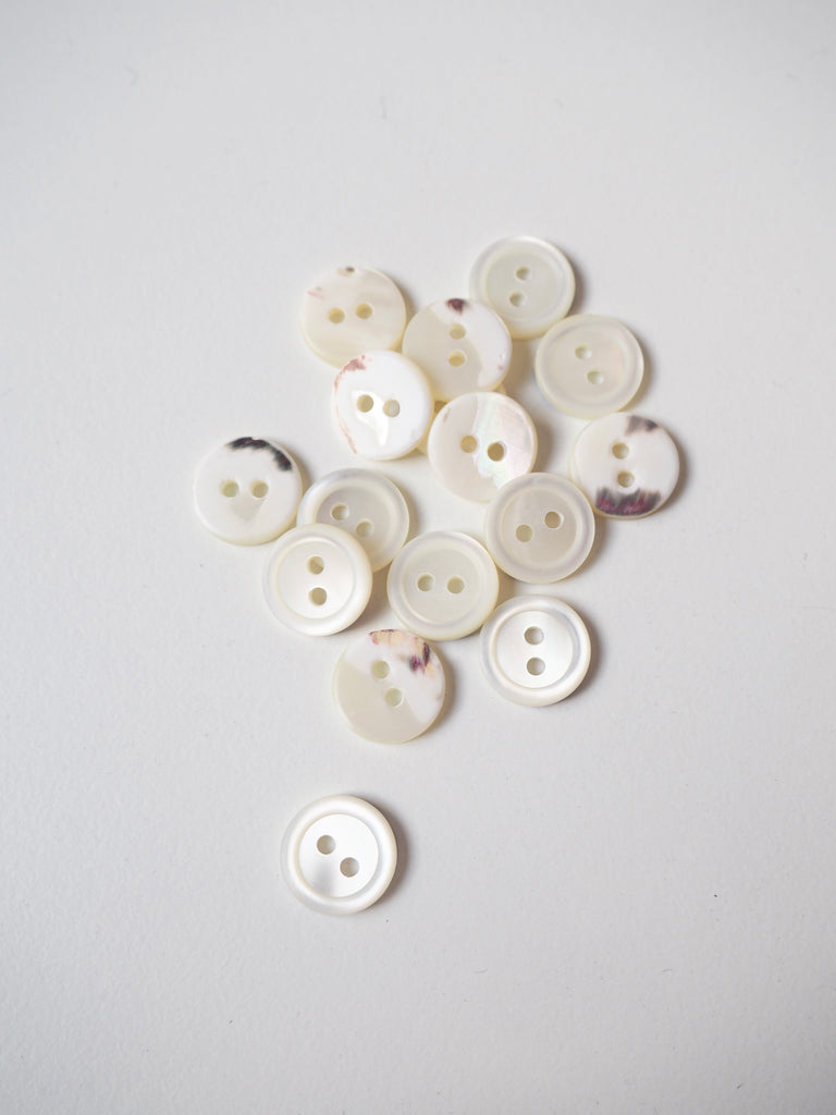 Mother Of Pearl Shell Rimmed Button 12mm