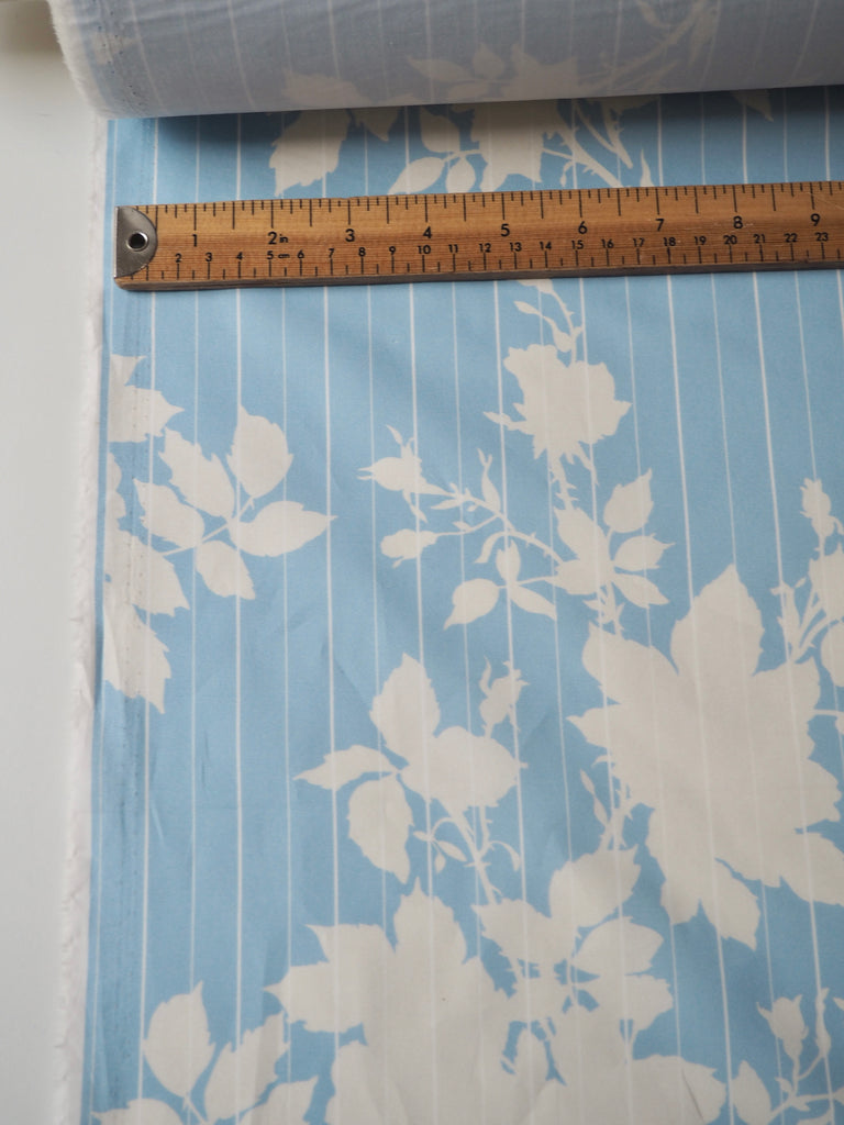 White Rose Stripe Light Cotton Poplin