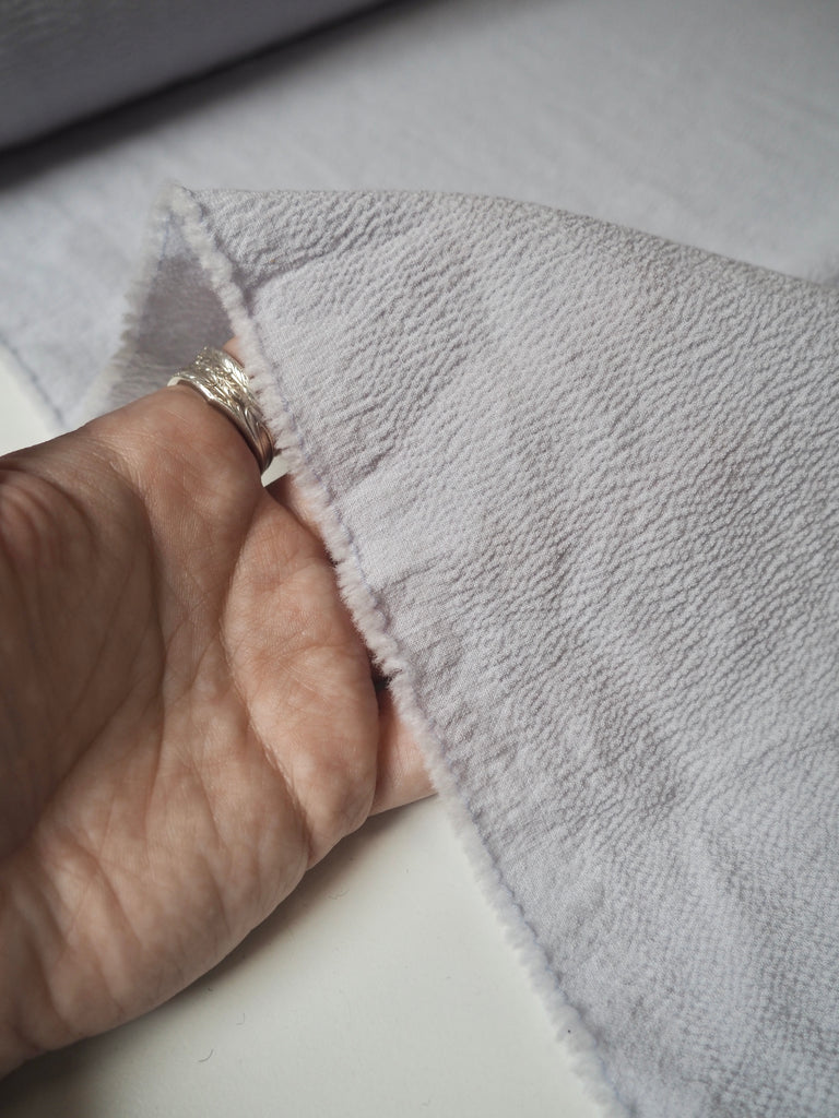 Pale Blue Stretch Wool Crinkle Crepe