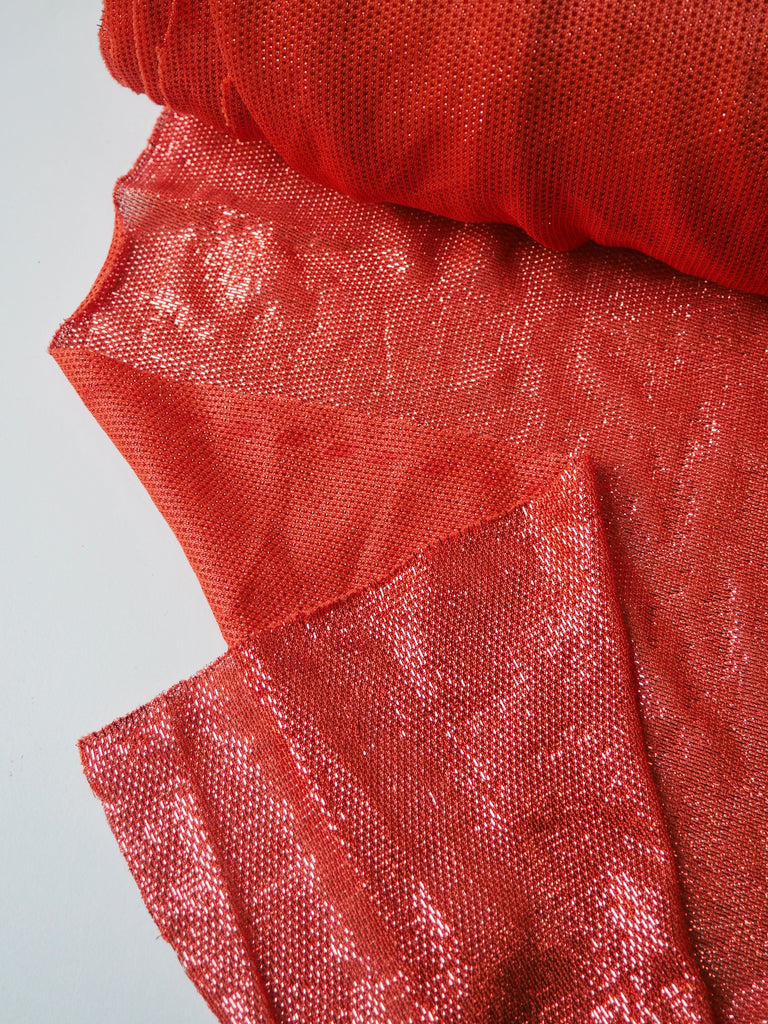 Orange Metallic Mesh Jersey