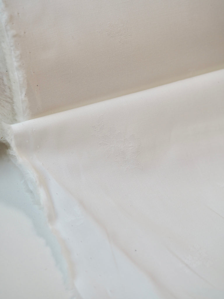 Liberty White Leafy Cotton Jacquard