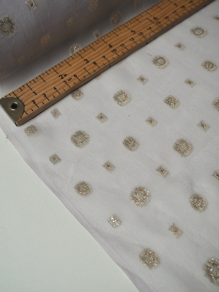 Lilac Dotted Metallic Silk Chiffon