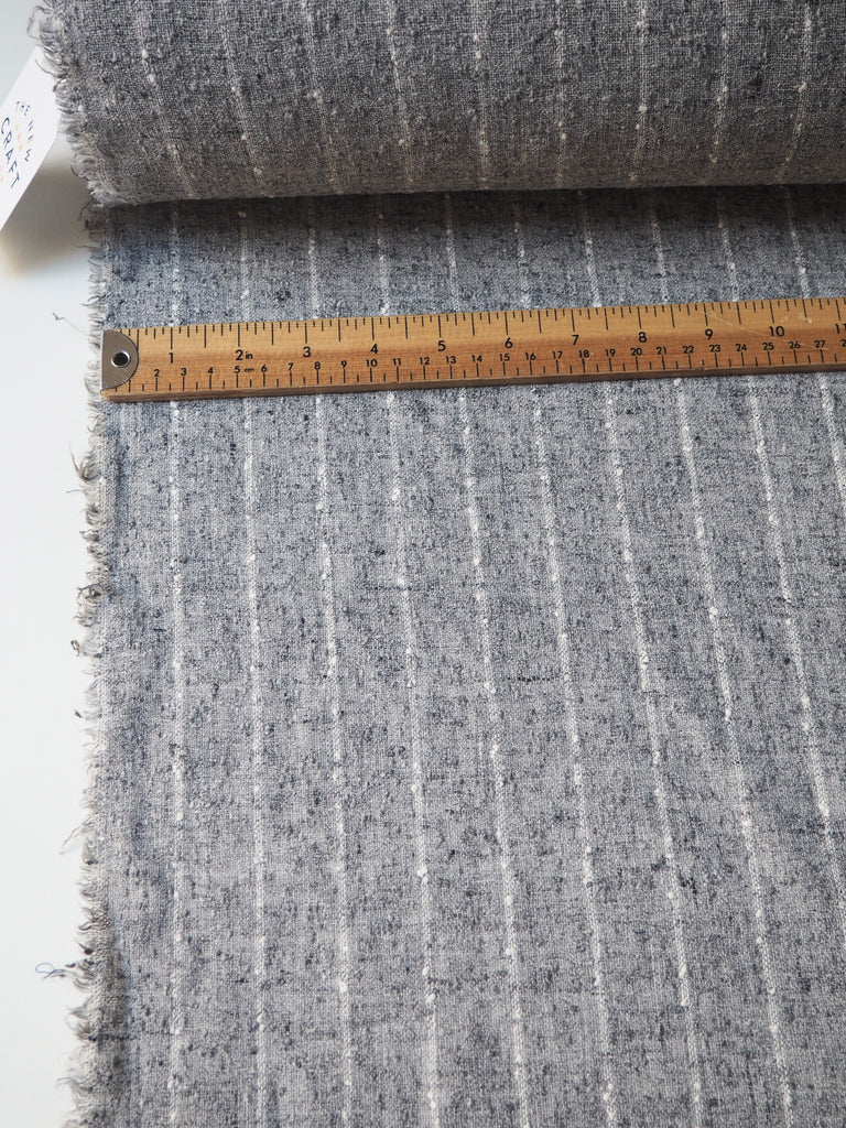 Grey Stripe Linen Bouclé