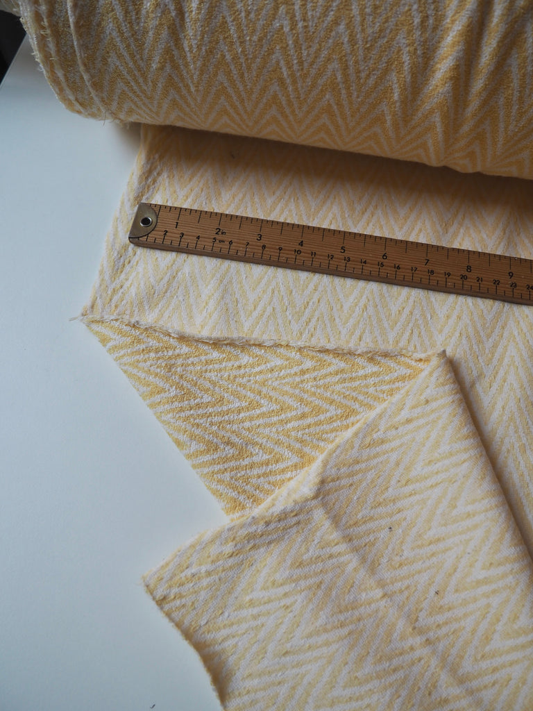 Yellow Chevron Cotton Loopback Jersey
