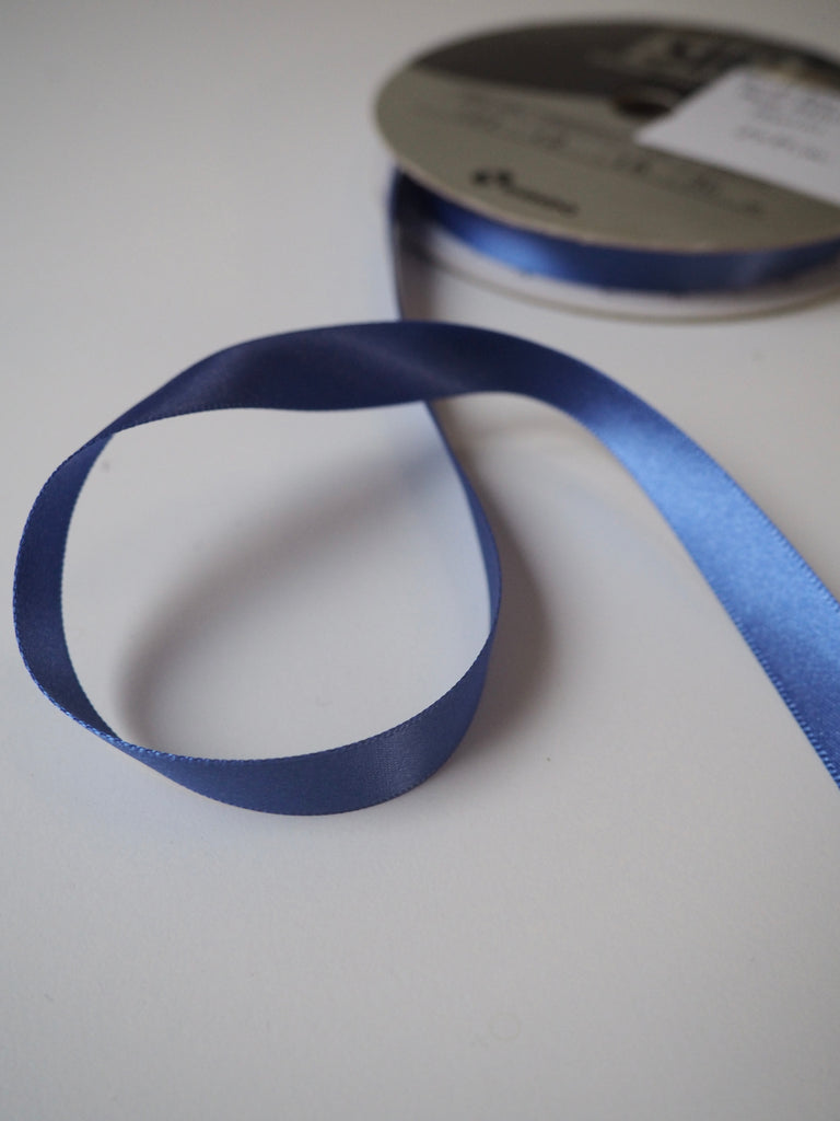 Shindo Blue Double-Faced Satin Ribbon 12mm