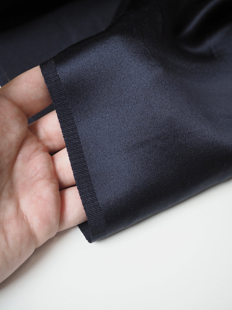 Navy Mediumweight Silk Satin