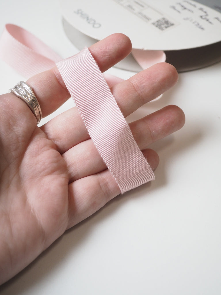 Shindo Baby Pink Grosgrain Ribbon 18mm