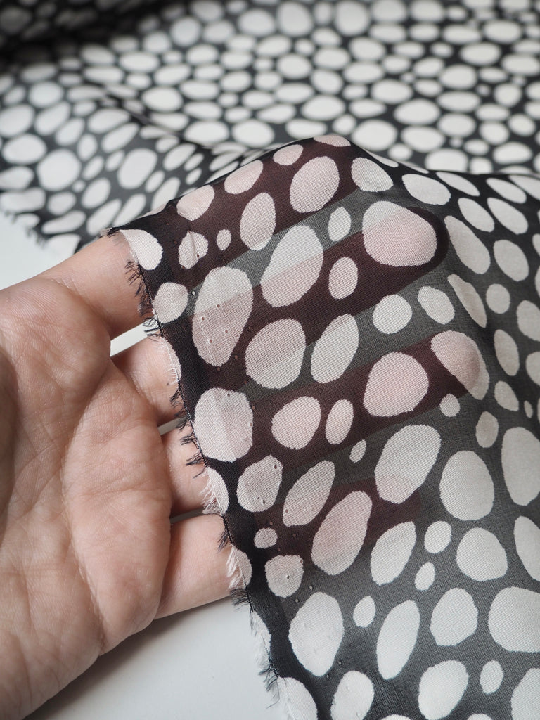 B+W Pebble Print Silk Chiffon