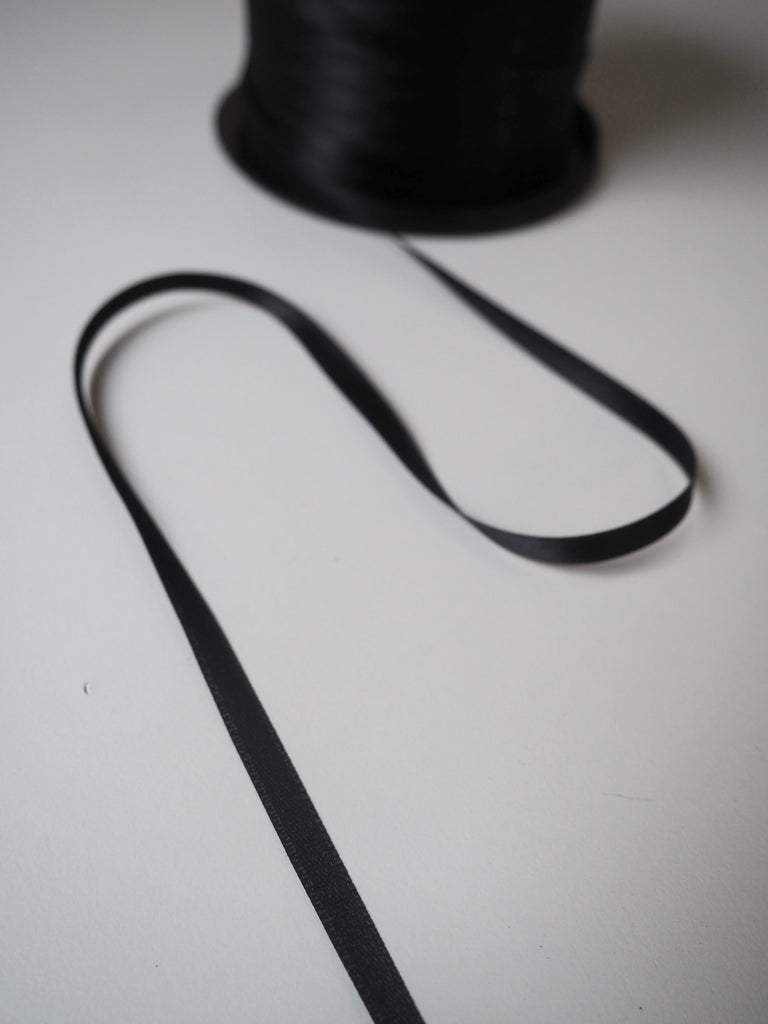 Black Double Faced Satin Ribbon 6mm