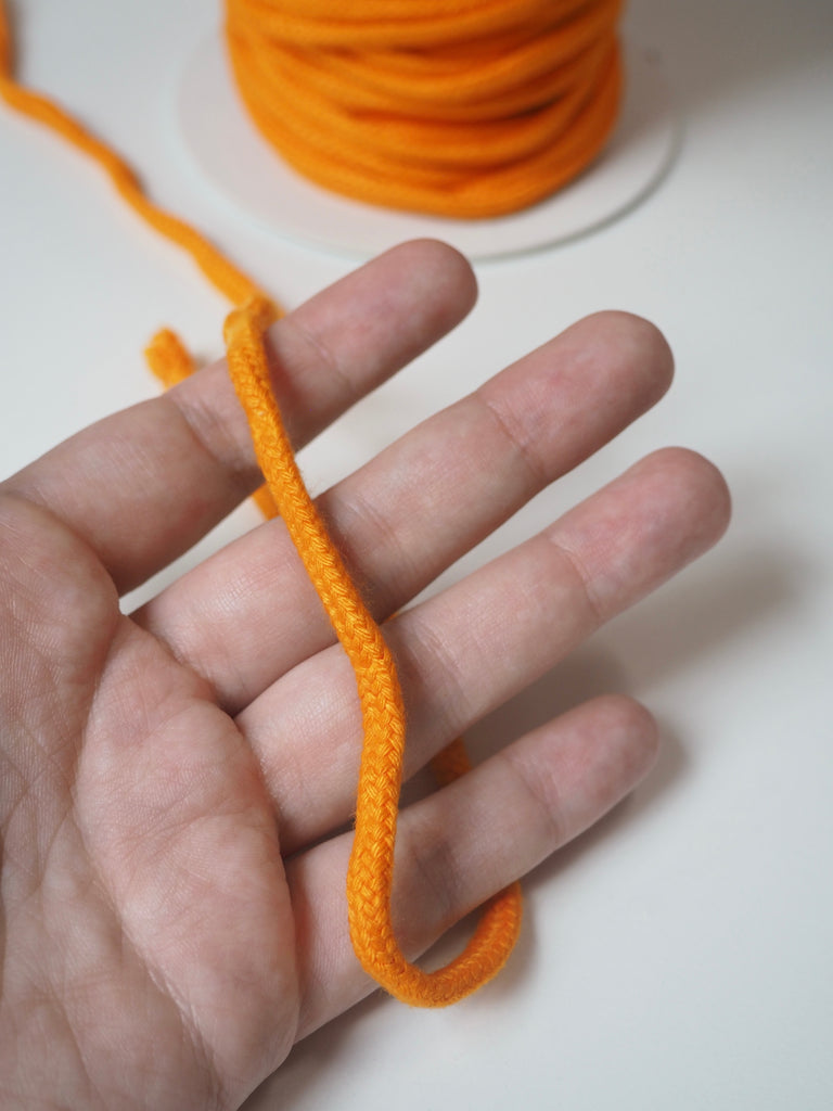 Orange Cotton Blend Braided Cord 5mm